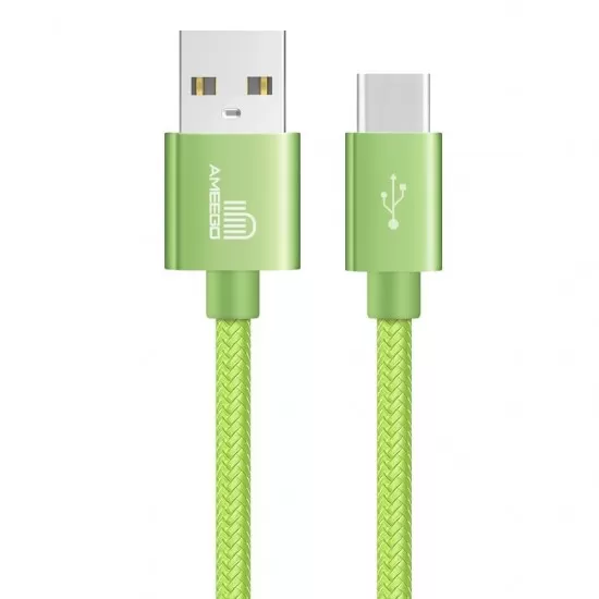 Nylon Braided Fast Charging USB Data Cable for Type-C Connector Wire 1M 2M 3M in 11 Colours   