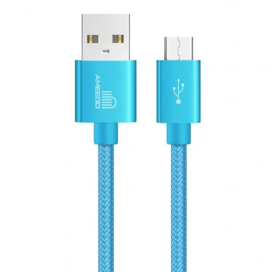 Nylon Braided Fast Charging USB Data Cable for Micro USB Wire Long 1M 2M 3M in 11 Colours   