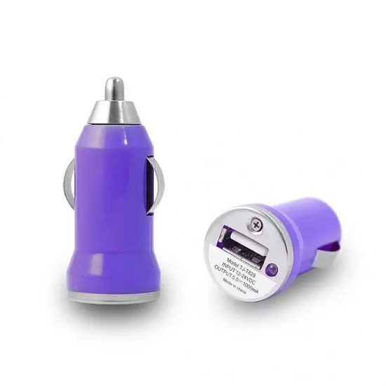1A Model Phone Power Car Adapter USB Mini Universal Car Charger in 9 Colours