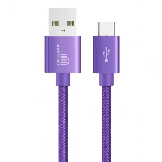 Nylon Braided Fast Charging USB Data Cable for Micro USB Wire Long 1M 2M 3M in 11 Colours   