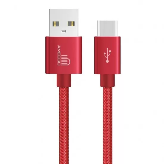 Nylon Braided Fast Charging USB Data Cable for Type-C Connector Wire 1M 2M 3M in 11 Colours   