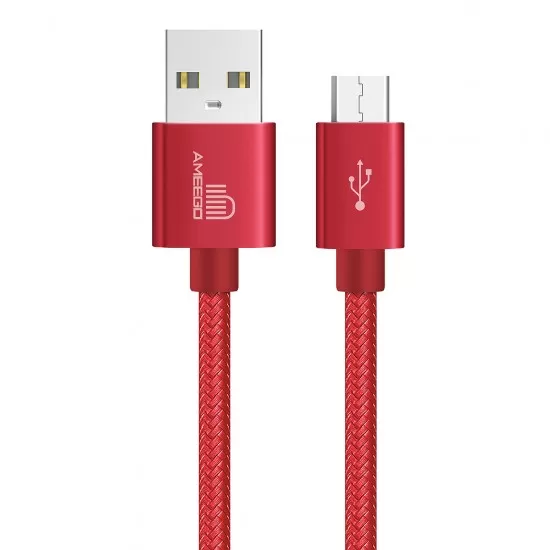 Nylon Braided Fast Charging USB Data Cable for Micro USB Wire Long 1M 2M 3M in 11 Colours   