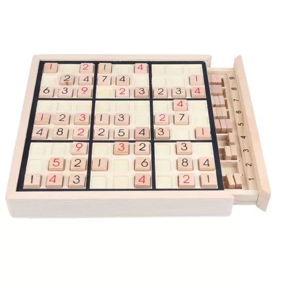 Classic Wooden Digital Sudoku Board Game with Drawer