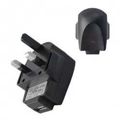 USB Mains Charger with Light - White (1A)