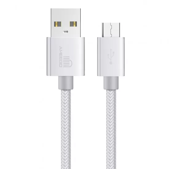 Nylon Braided Fast Charging USB Data Cable for Micro USB Wire Long 1M 2M 3M in 11 Colours   