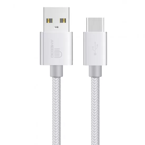 Nylon Braided Fast Charging USB Data Cable for Type-C Connector Wire 1M 2M 3M in 11 Colours   