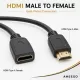 AMEEGO HDMI Male to Female Extension Cable – 4K 60Hz, HDR10, 15Gbps, Black