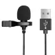 Clip On Lapel Microphone Hands Free Wired Condenser Mini Lavalier Mic 