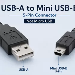 USB 2.0 Type-A to Mini USB-B 5-Pin Data & Charging Cable – 1m / 2m / 3m