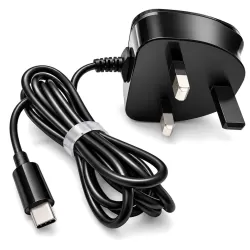 AMEEGO 20W USB-C Mains Charger with Built-in Cable for USB-C Phone or Nintendo Switch 