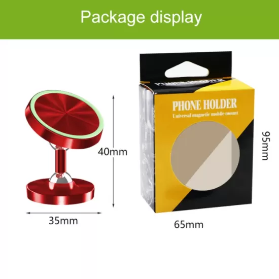 Luminous Metal Alloy Magnetic Rotatable Cellphone Car Mount Dashboard Phone Holder