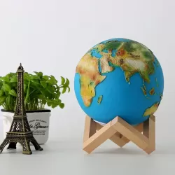 3D Print Multicolour Earth LED Night Lamp 15cm 16 Colours Changing Touch Remote Control