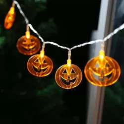 Solar Halloween Pumpkin Décor Light with 8 Modes - Indoor/Outdoor