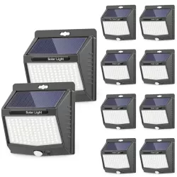 118 LED Solar Outdoor Lights 3 Lighting Modes Solar Motion Sensor Security 
