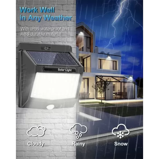 118 LED Solar Outdoor Lights 3 Lighting Modes Solar Motion Sensor Security 