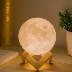 3D Moon Lamp LED Luna Night Light USB Charge Kids Dimmable Rechargeable 13-20CM