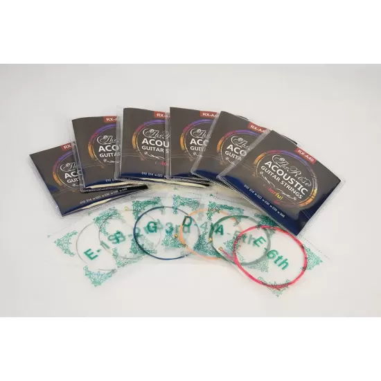 Acoustic Coloured Guitar  Strings - 1 Set - Normal Light Gauge 11-50