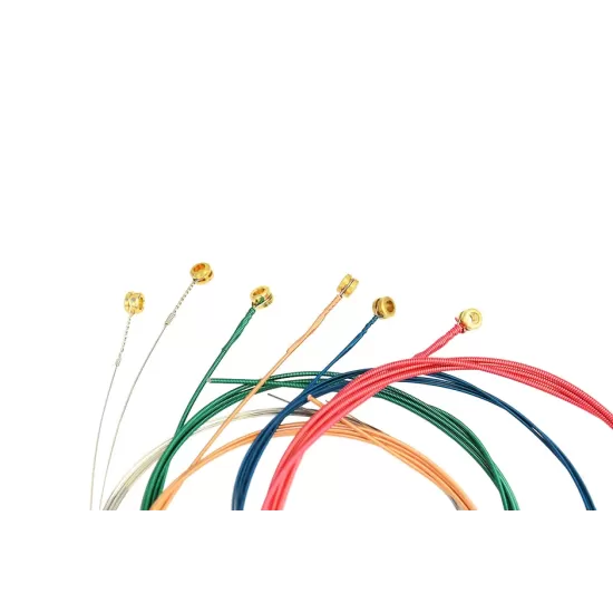 Acoustic Coloured Guitar  Strings - 1 Set - Normal Light Gauge 11-50