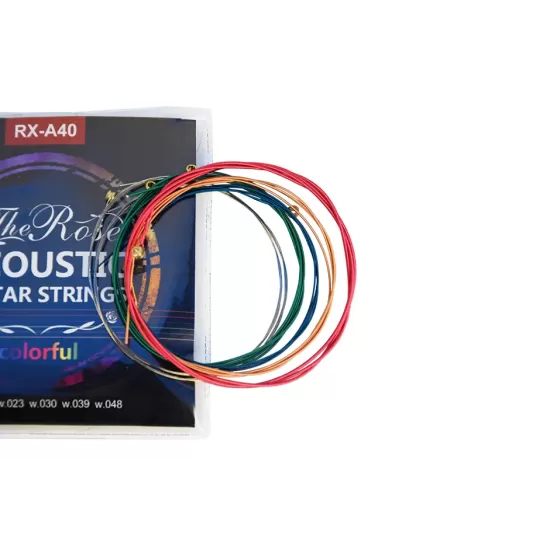 Acoustic Coloured Guitar  Strings - 1 Set - Normal Light Gauge 11-50