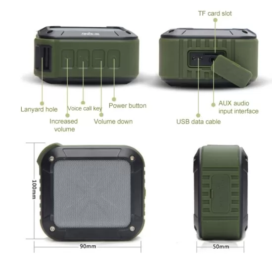 W-King S7 Shockproof Waterproof Bluetooth Wireless Speaker With Microphone