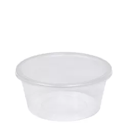 Round Heavy Duty Plastic Food Containers with Lids  12oz - Case of 450