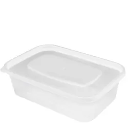 Heavy Duty Plastic Food Containers with Lids - 650ml - Case of 250