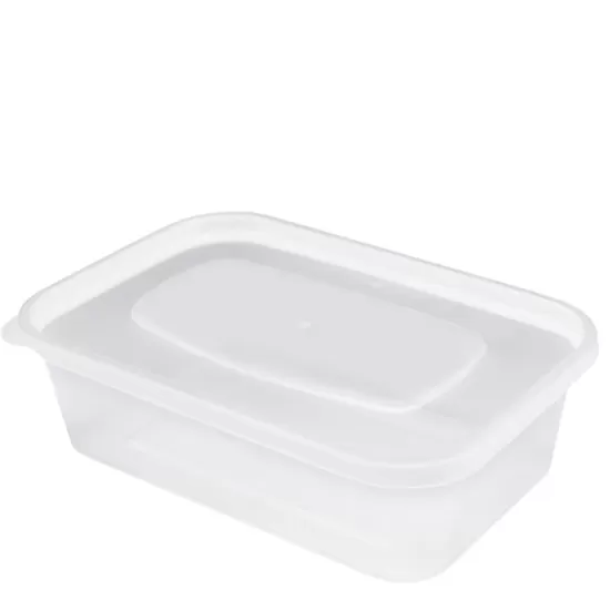 Heavy Duty Plastic Food Containers with Lids - 650ml - Case of 250