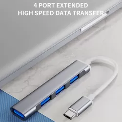 4 Port Type-C or USB-A Hub
