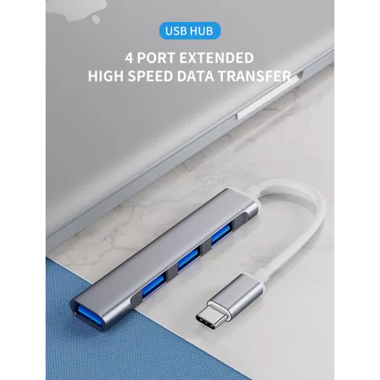 4 Port Type-C or USB-A Hub