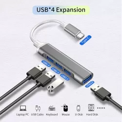 4 Port Type-C or USB-A Hub