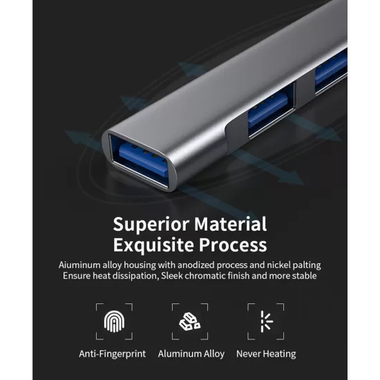 4 Port Type-C or USB-A Hub